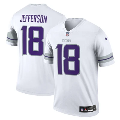 Maillot Nike Justin Jefferson blanc pour homme des Vikings du Minnesota, légende alternative