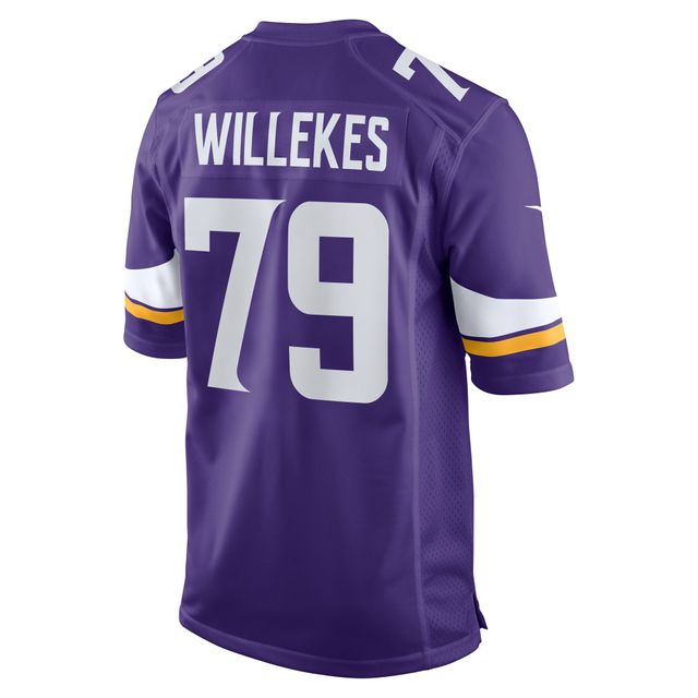 Maillot de match Nike Kenny Willekes violet pour hommes des Vikings du Minnesota