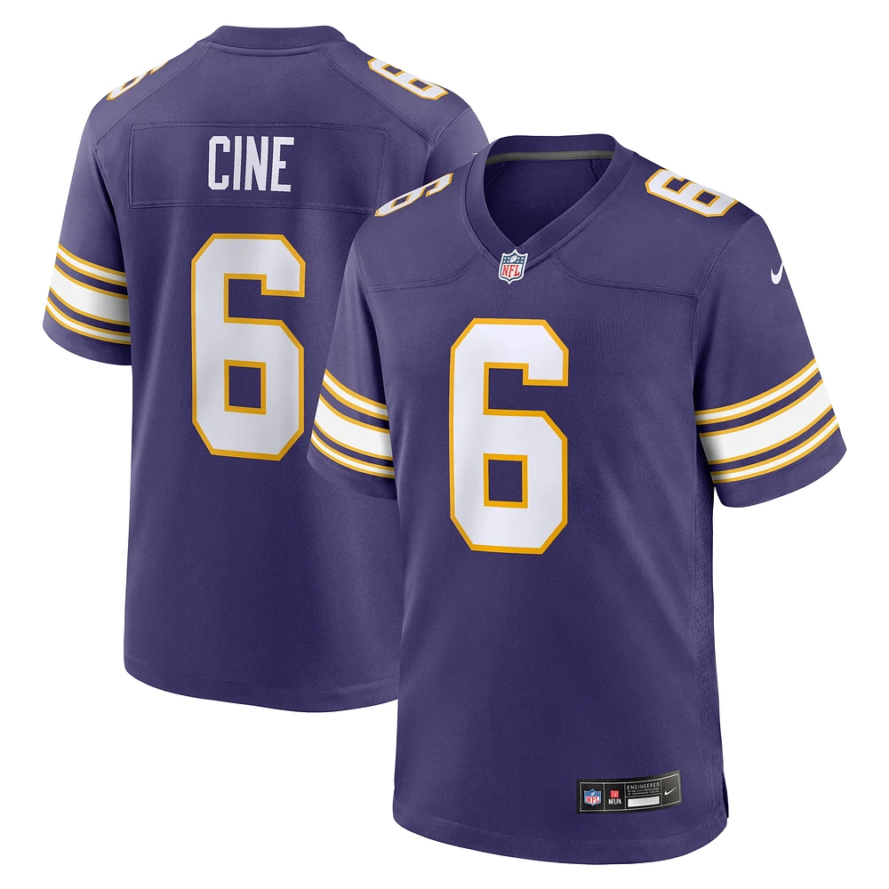 Maillot de match classique des Vikings du Minnesota Lewis Cine Nike pour homme pourpre