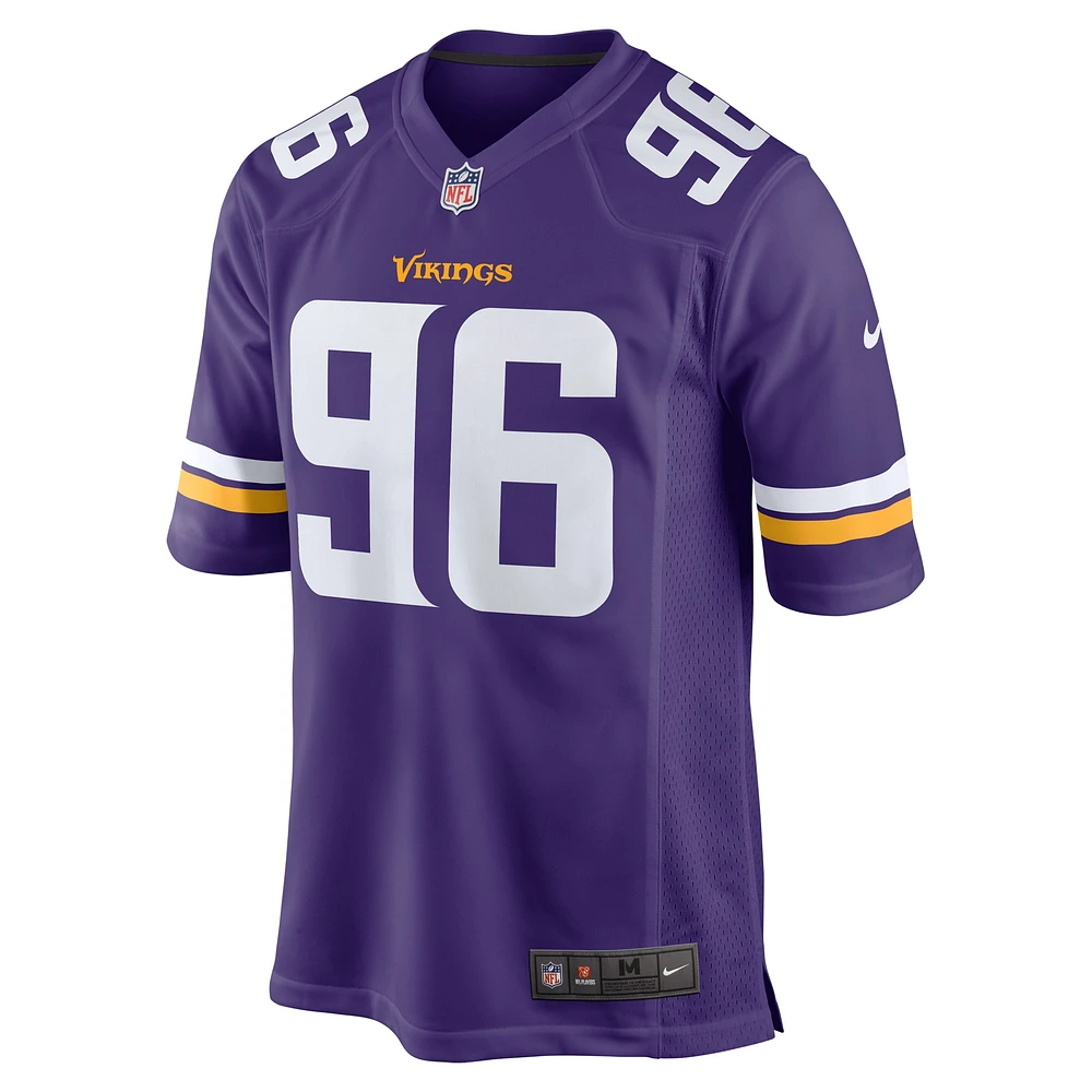 Maillot de match l'équipe Nike Michael Dogbe violet des Minnesota Vikings pour hommes