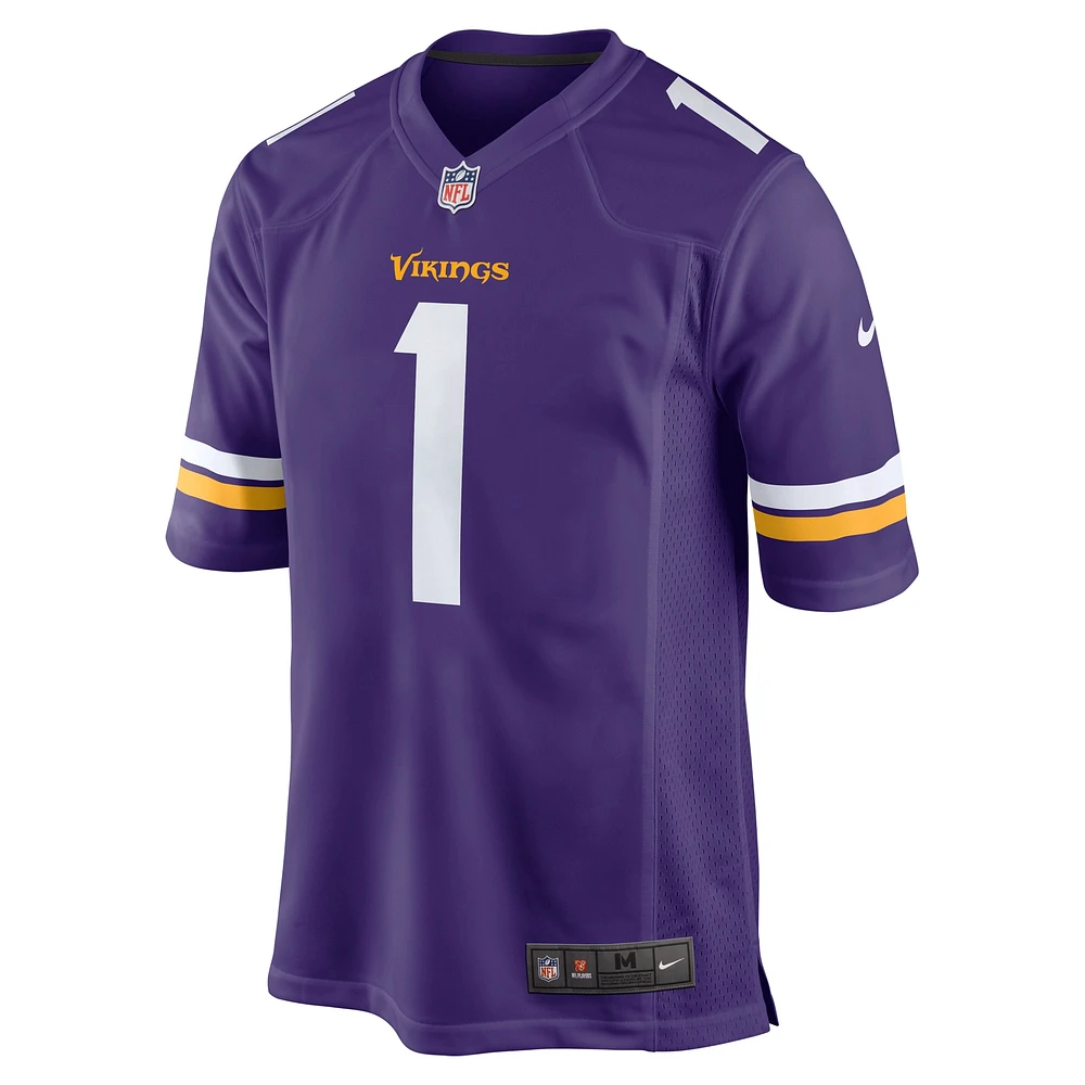 Men's Nike Number 1 Dad Purple Minnesota Vikings Game Jersey