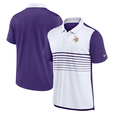 Polo de performance tendance Nike pour hommes, violet/blanc, Minnesota Vikings