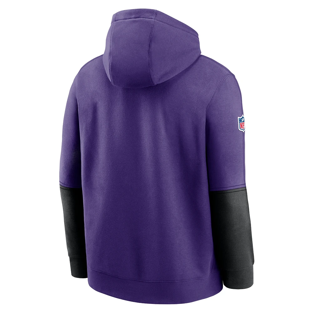 Sweat à capuche Nike violet Minnesota Vikings 2024 Sideline Club pour homme