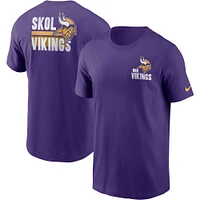 T-shirt essentiel Nike Minnesota Vikings Blitz pour homme, violet