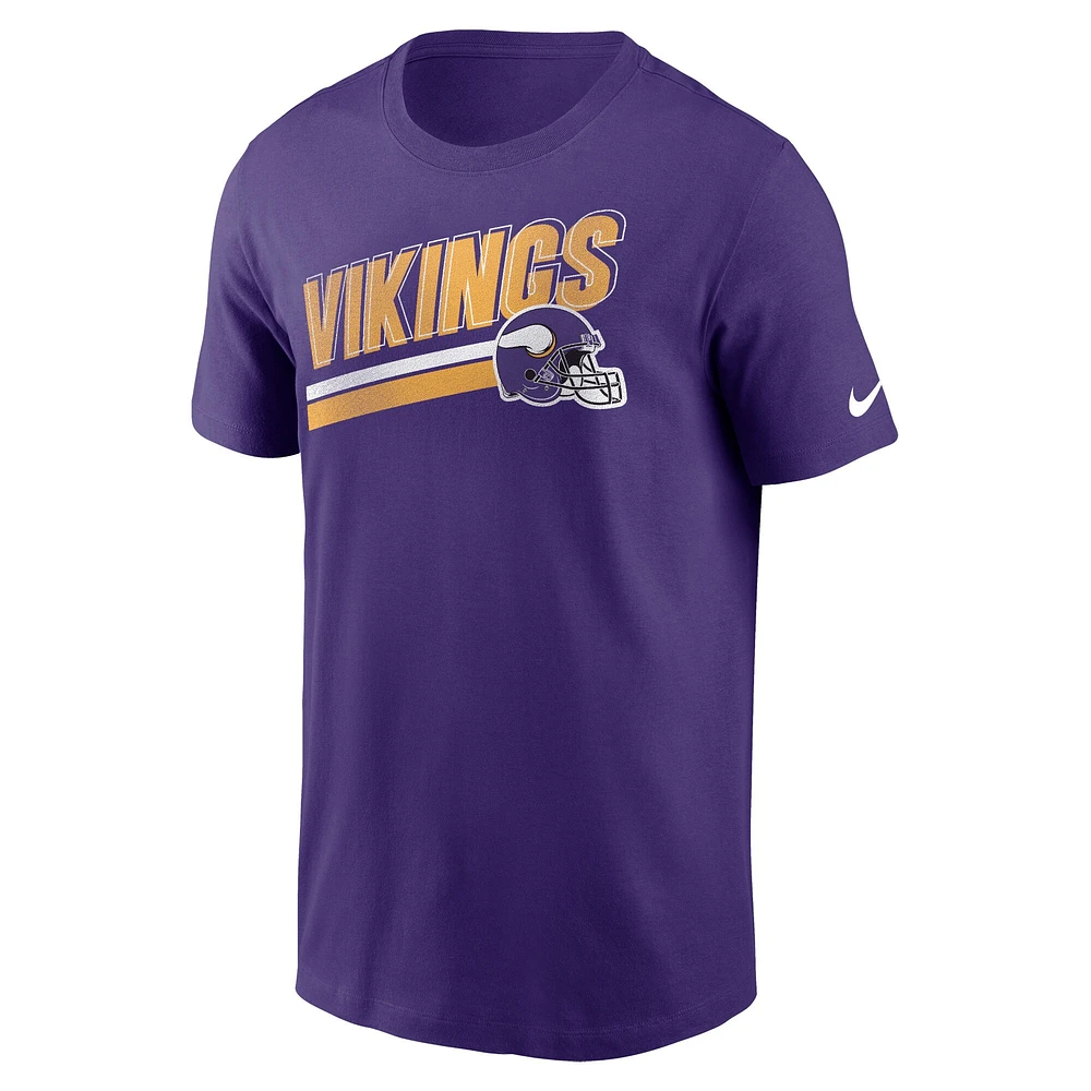 T-shirt pour homme Nike Minnesota Vikings Essential Blitz Lockup pourpre