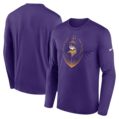 Men's Nike Purple Minnesota Vikings Icon Legend Performance Long Sleeve T-Shirt