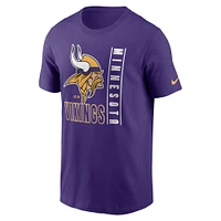 T-shirt essentiel Nike Minnesota Vikings Lockup pour homme, violet