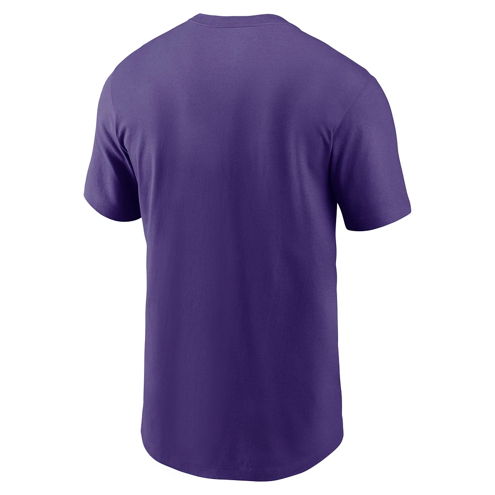 T-shirt essentiel Nike Minnesota Vikings Lockup pour homme, violet
