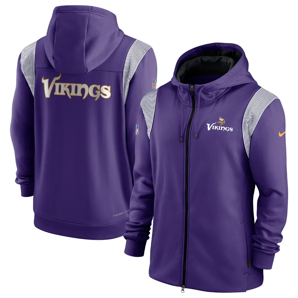 Men's Nike Purple Minnesota Vikings Performance Sideline Lockup Full-Zip Hoodie