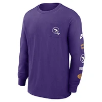 T-shirt à manches longues Nike violet Minnesota Vikings Rewind Heavy Max 90 poches pour hommes