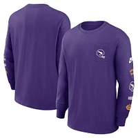 Men's Nike Purple Minnesota Vikings Rewind Heavy Max90 Pocket Long Sleeve T-Shirt