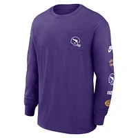 Men's Nike Purple Minnesota Vikings Rewind Heavy Max90 Pocket Long Sleeve T-Shirt
