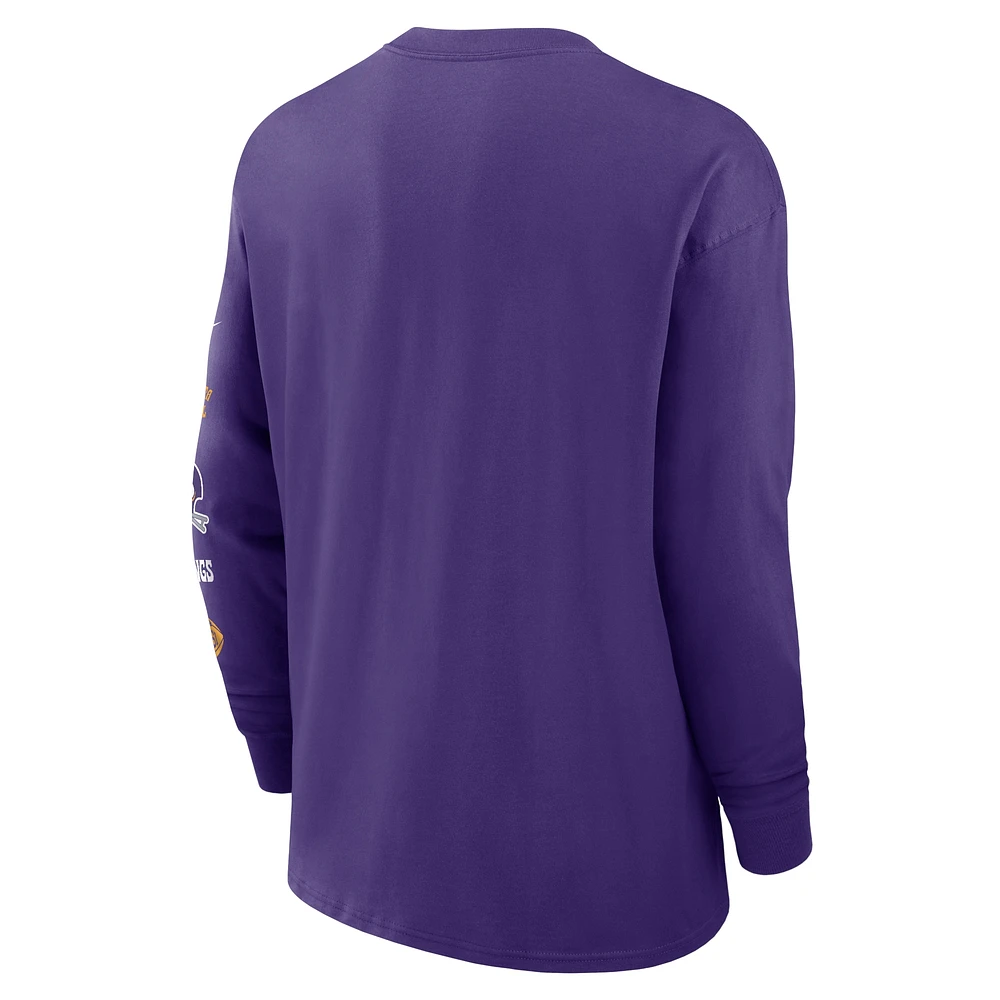 Men's Nike Purple Minnesota Vikings Rewind Heavy Max90 Pocket Long Sleeve T-Shirt
