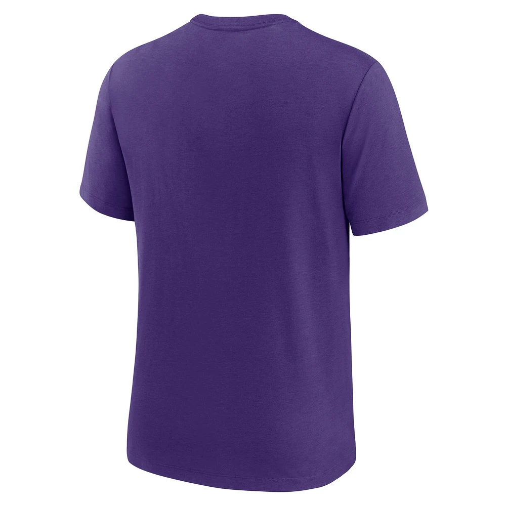 T-shirt Nike violet pour homme avec logo Rewind Tri-Blend des Minnesota Vikings