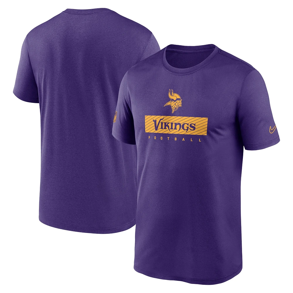 T-shirt Nike violet Minnesota Vikings Sideline Legend Performance pour homme