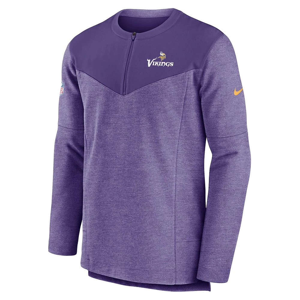 Men's Nike Purple Minnesota Vikings Sideline Lockup Performance Quarter-Zip Top