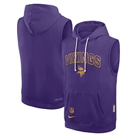 Men's Nike Purple Minnesota Vikings Sideline Performance Sleeveless Pullover Hoodie