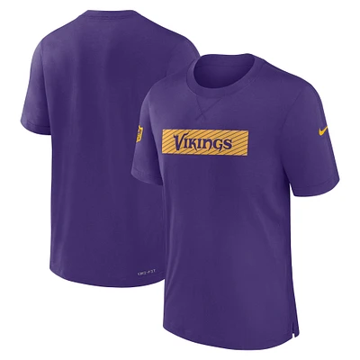 T-shirt Nike violet pour homme Minnesota Vikings Sideline Player Performance