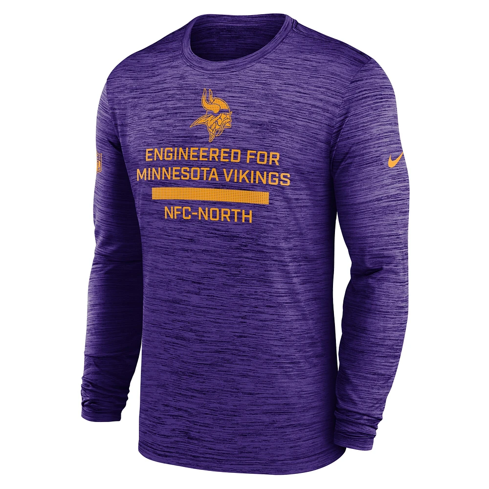 Men's Nike Purple Minnesota Vikings Sideline Velocity Performance Long Sleeve T-Shirt
