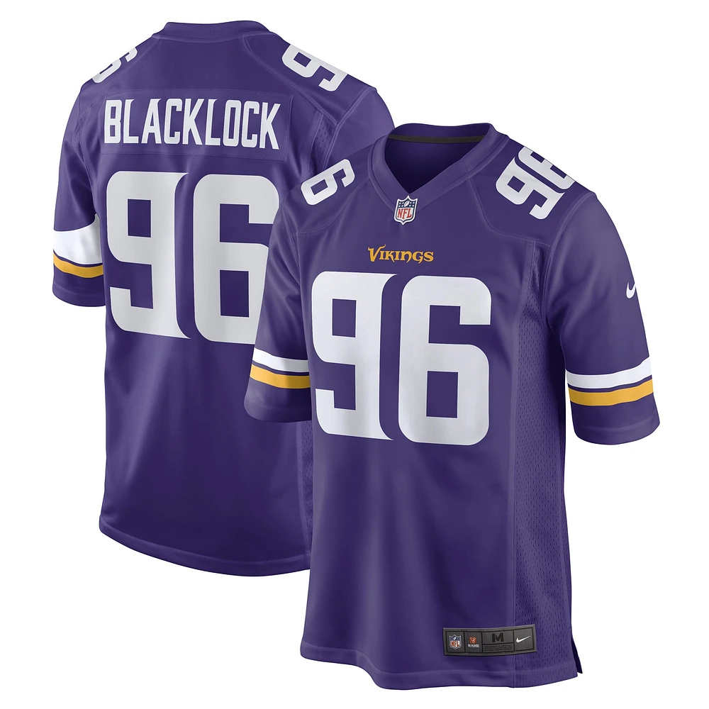 Maillot de joueur jeu Nike Ross Blacklock violet pour hommes des Vikings du Minnesota