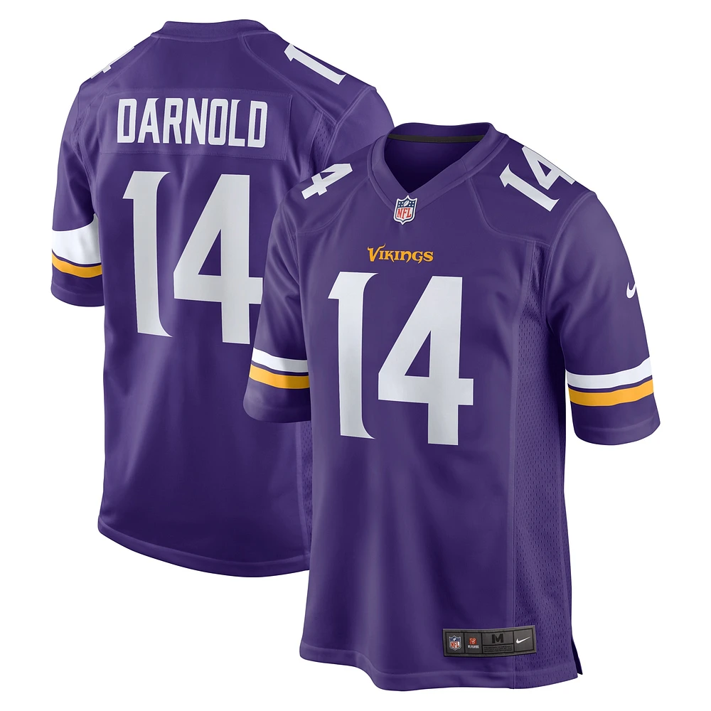 Maillot de match l'équipe Nike Sam Darnold violet des Vikings du Minnesota pour hommes