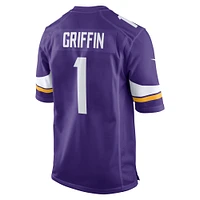 Maillot de match l'équipe Nike Shaquill Griffin violet des Minnesota Vikings pour hommes