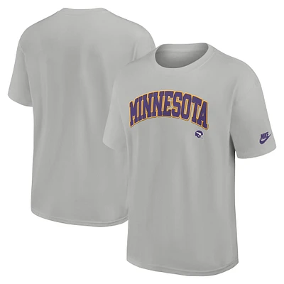 T-shirt Nike Rewind Max90 argenté pour homme avec logo Minnesota Vikings