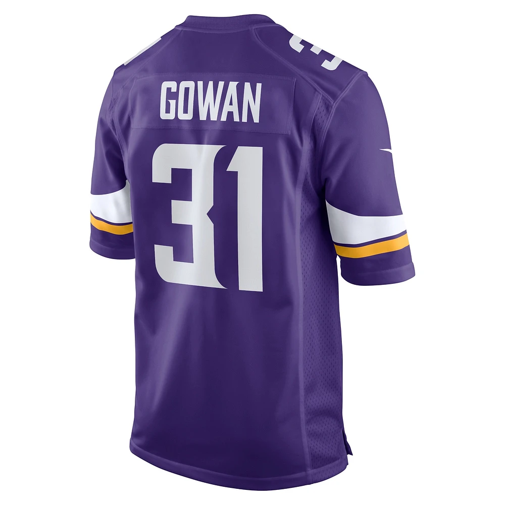 Nike Tay Gowan Minnesota Vikings Home Game Player Jersey pour homme