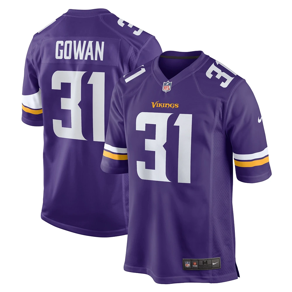 Nike Tay Gowan Minnesota Vikings Home Game Player Jersey pour homme