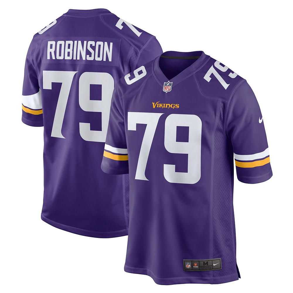 Maillot de match l'équipe Nike Tyrese Robinson violet des Minnesota Vikings pour hommes