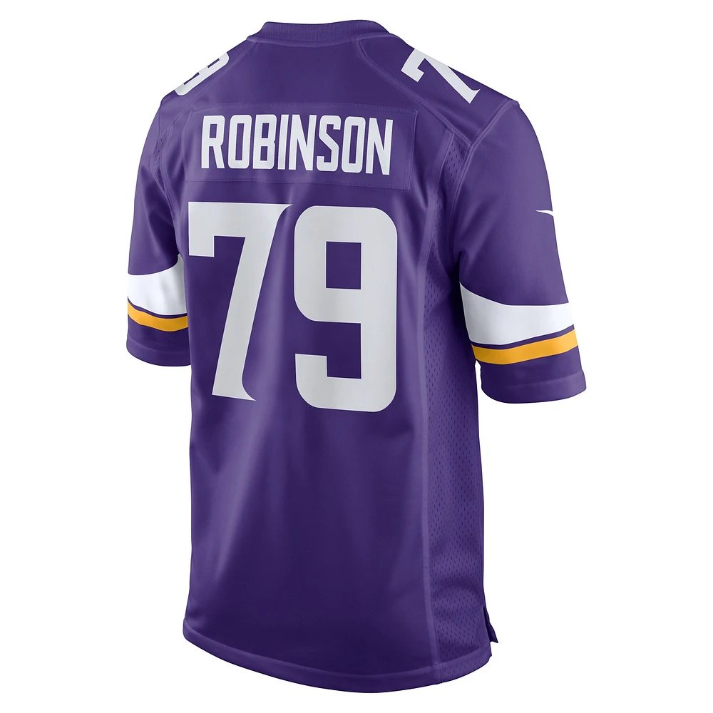 Maillot de match l'équipe Nike Tyrese Robinson violet des Minnesota Vikings pour hommes