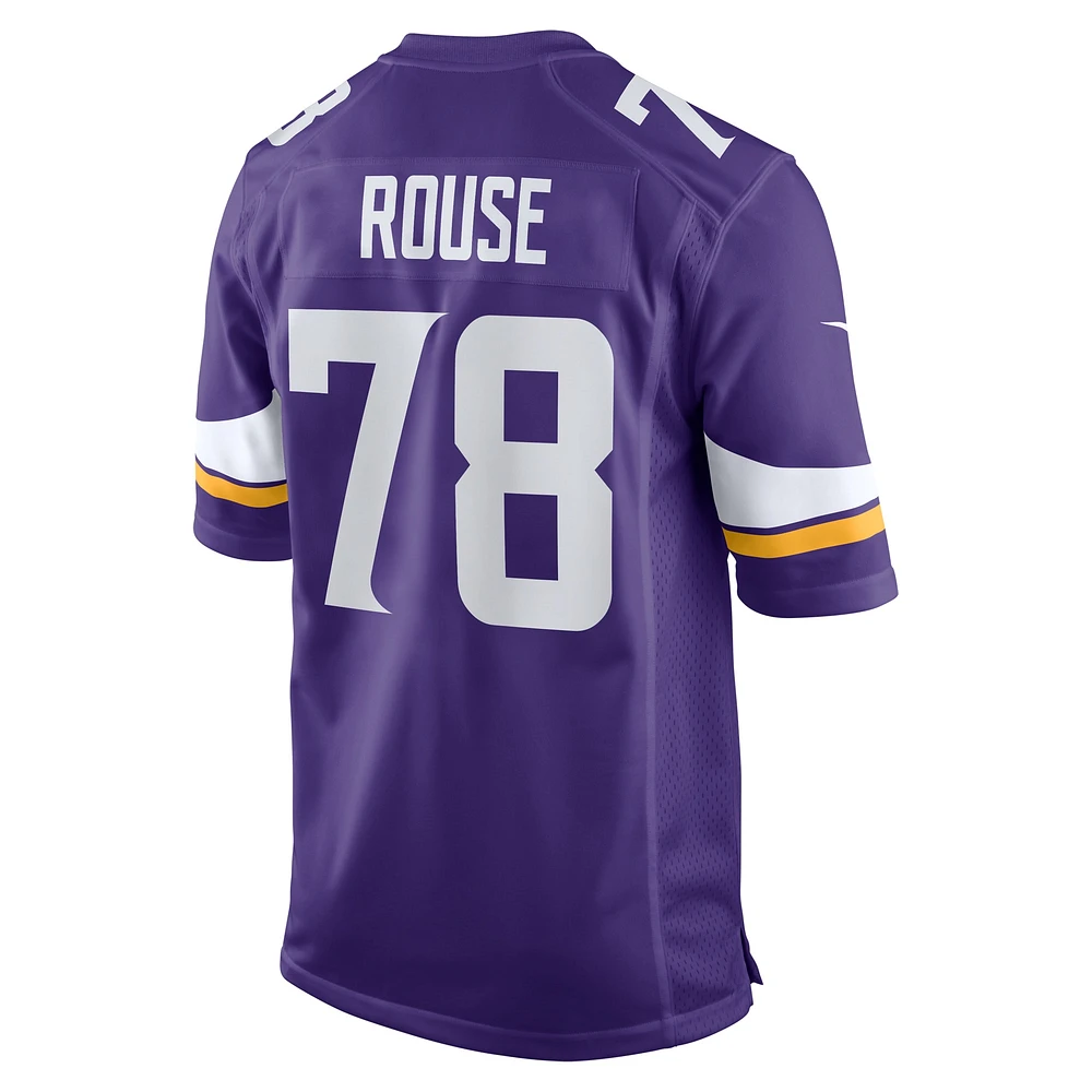 Maillot de match Nike Walter Rouse pour homme des Vikings du Minnesota, violet