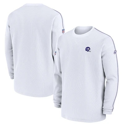 Men's Nike White Minnesota Vikings Alternate Logo Coach Long Sleeve Top