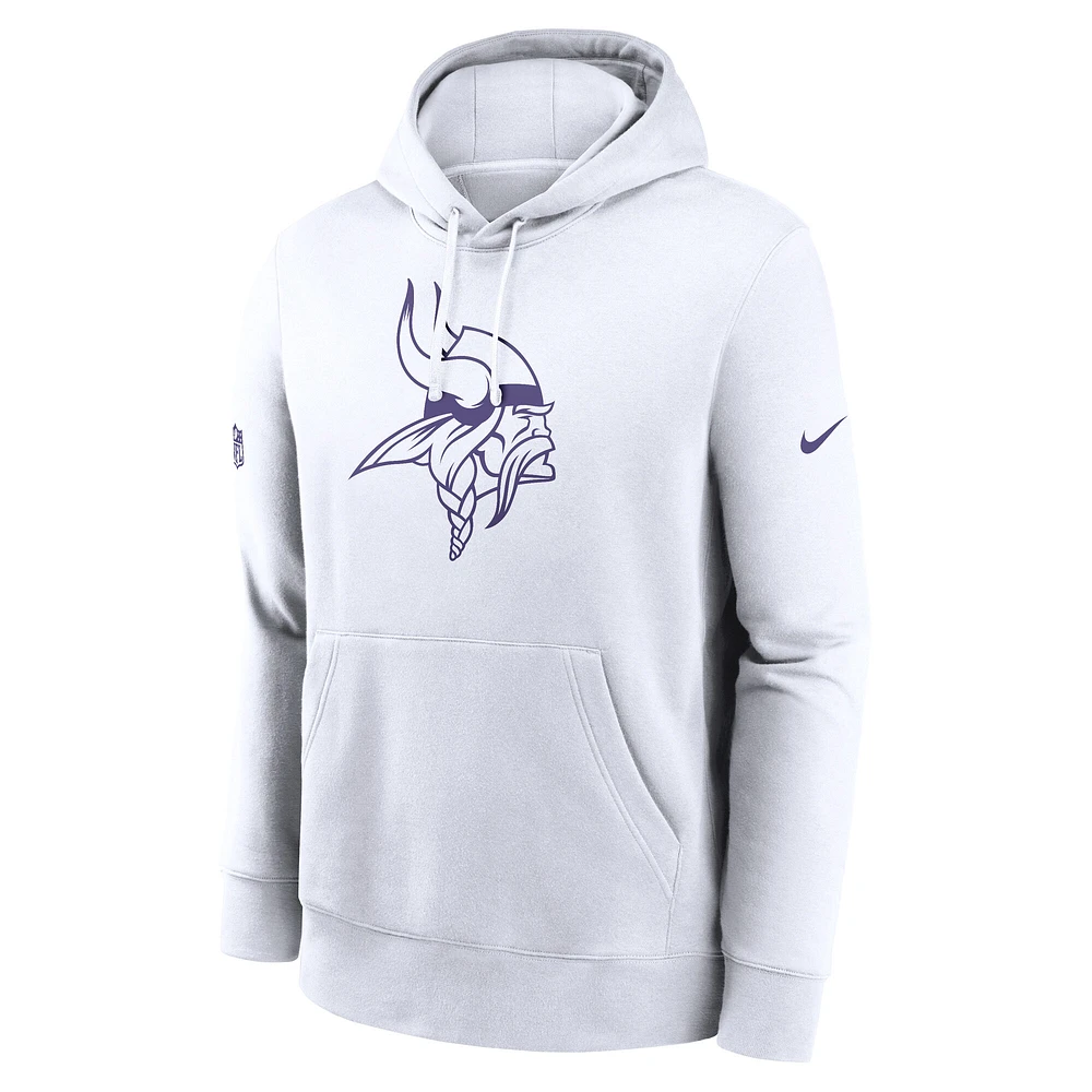 Sweat à capuche en polaire blanc Minnesota Vikings Club pour homme Nike