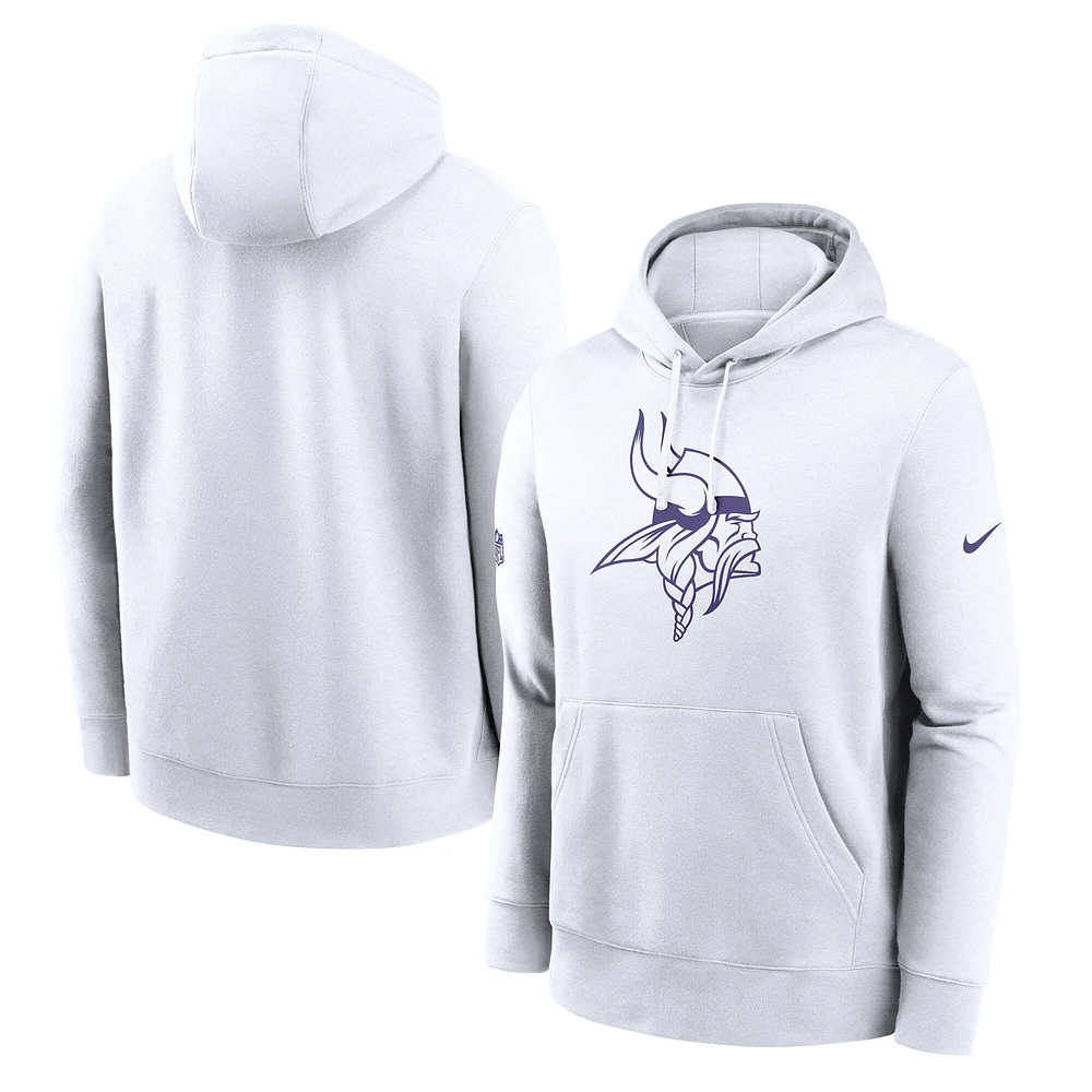 Sweat à capuche en polaire blanc Minnesota Vikings Club pour homme Nike