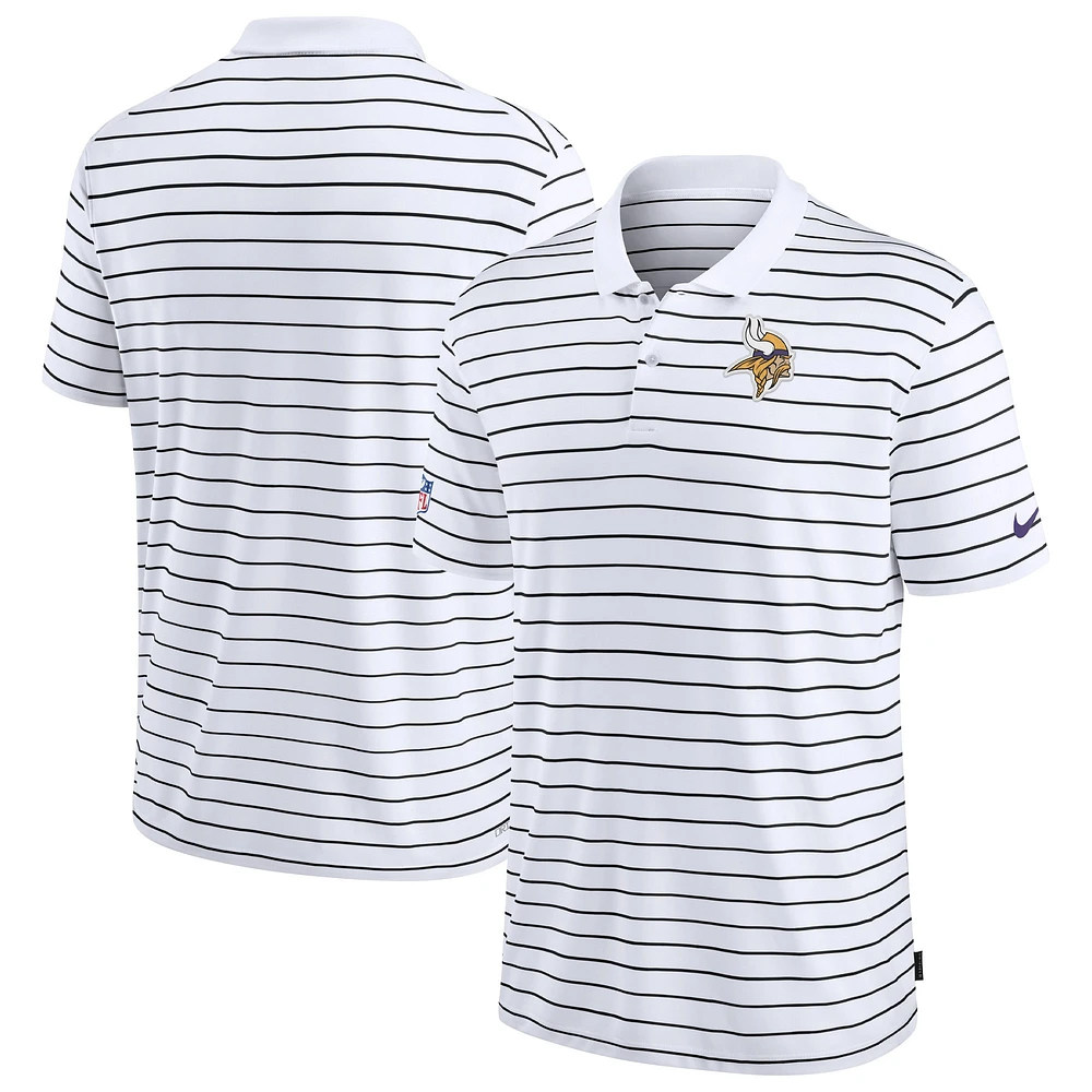 Polo de performance Nike pour hommes, Minnesota Vikings Sideline Lock Up Victory, blanc