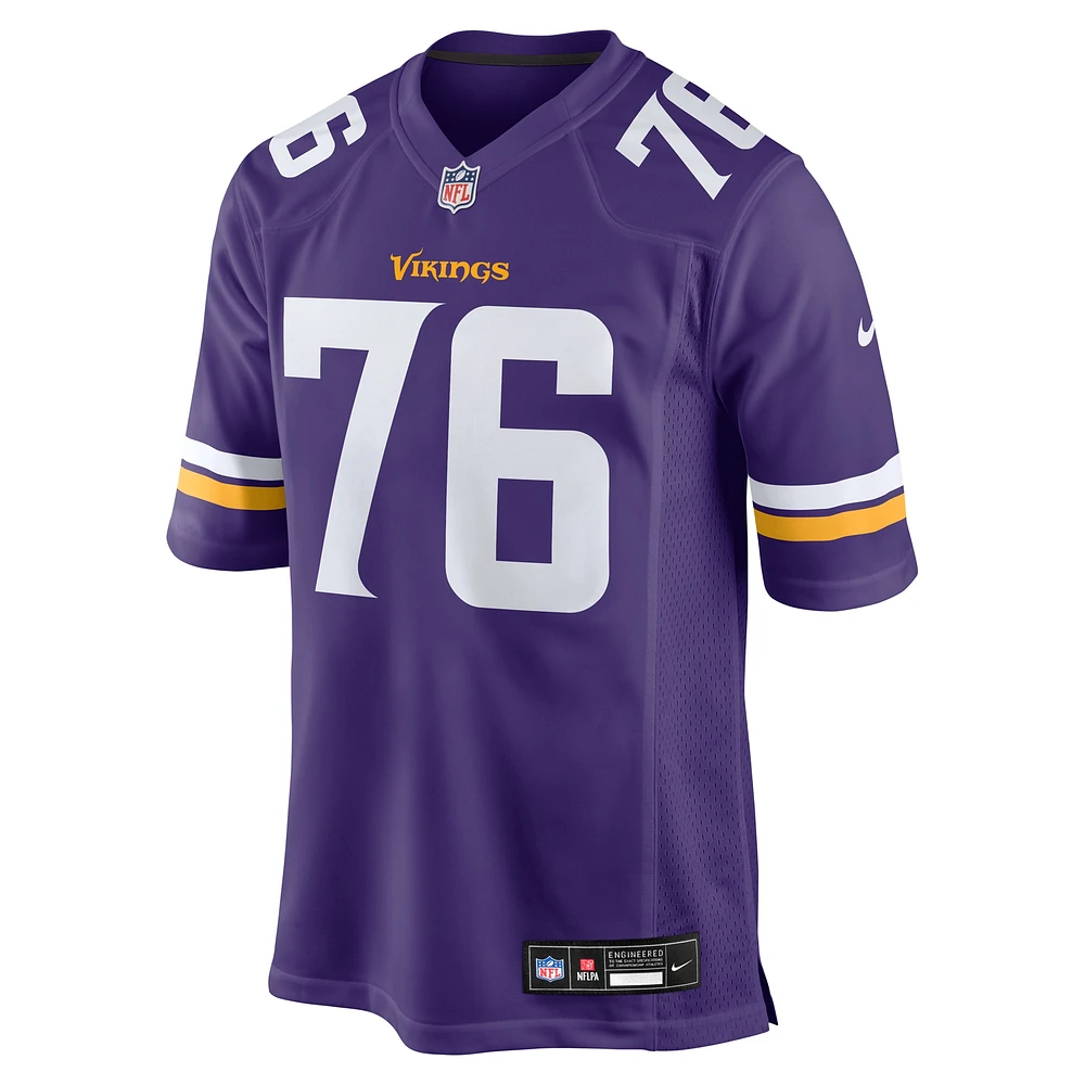 Men's Nike Will Fries  Purple Minnesota Vikings Team Game Jersey