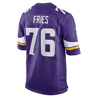 Men's Nike Will Fries  Purple Minnesota Vikings Team Game Jersey