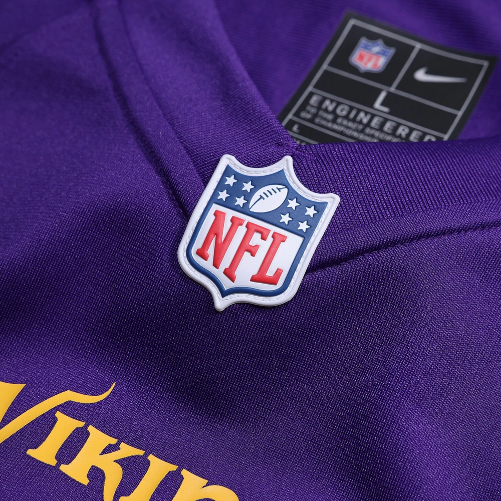 Men's Nike Will Fries  Purple Minnesota Vikings Team Game Jersey