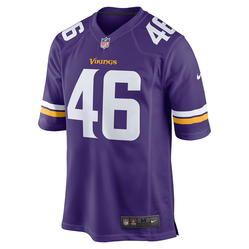 Maillot de match Nike Will Reichard violet des Minnesota Vikings pour hommes