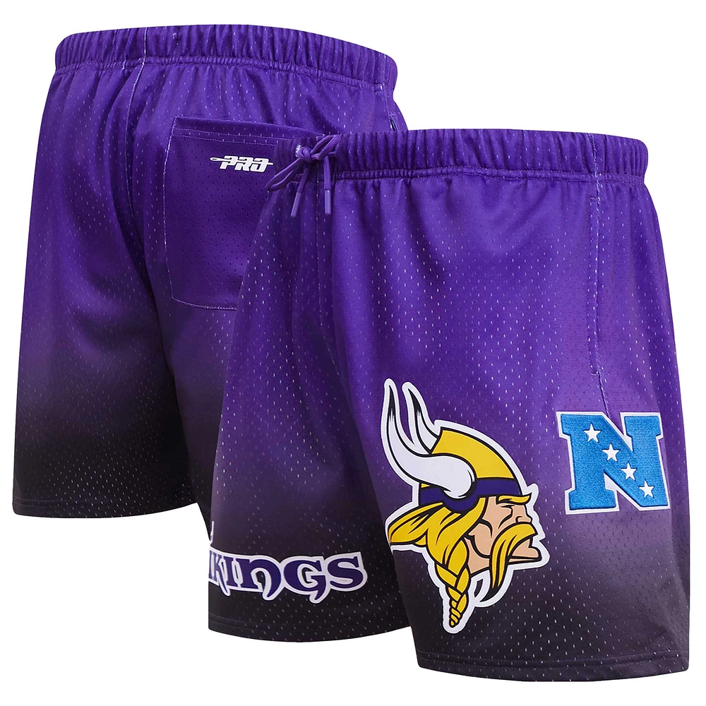 Short en maille ombré Pro Standard pour hommes, noir/violet, Minnesota Vikings