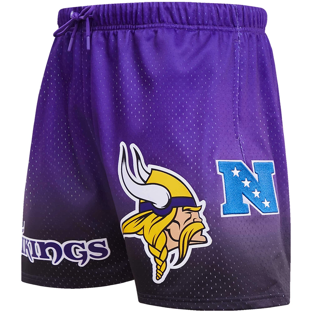 Short en maille ombré Pro Standard pour hommes, noir/violet, Minnesota Vikings