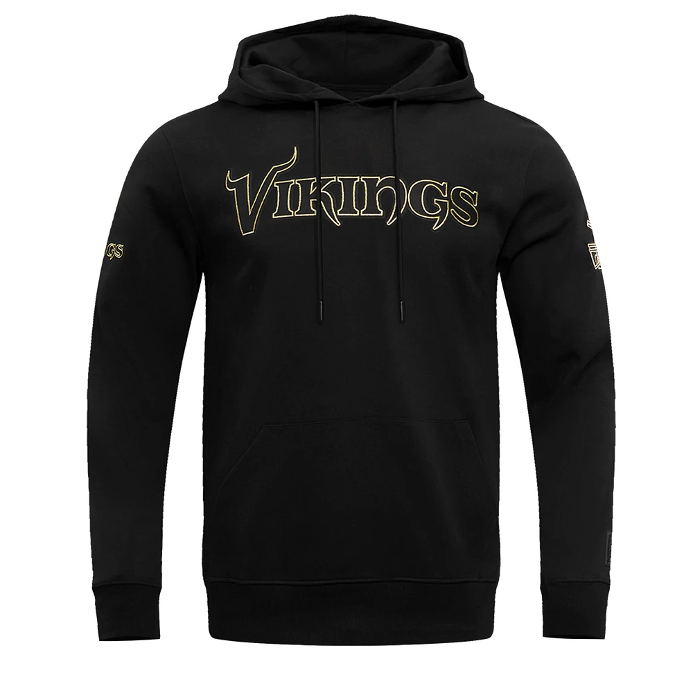 Sweat à capuche classique en chenille Pro Standard noir Minnesota Vikings pour homme