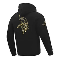 Sweat à capuche classique en chenille Pro Standard noir Minnesota Vikings pour homme