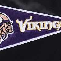 Men's Pro Standard Black Minnesota Vikings Sublimated Satin Full-Snap Jacket