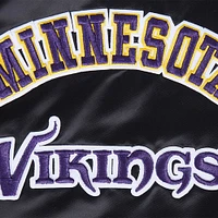 Men's Pro Standard Black Minnesota Vikings Sublimated Satin Full-Snap Jacket