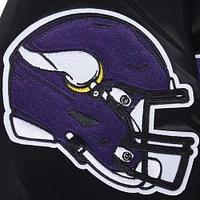 Men's Pro Standard Black Minnesota Vikings Sublimated Satin Full-Snap Jacket