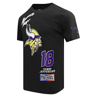 T-shirt de joueur Pro Standard Justin Jefferson noir Minnesota Vikings Fast Lane avec nom et numéro pour hommes