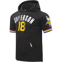 T-shirt à capuche avec nom et numéro du joueur Pro Standard Justin Jefferson des Vikings Minnesota noir pour homme