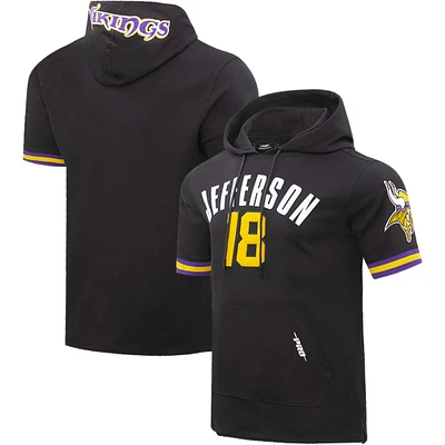 T-shirt à capuche avec nom et numéro du joueur Pro Standard Justin Jefferson des Vikings Minnesota noir pour homme